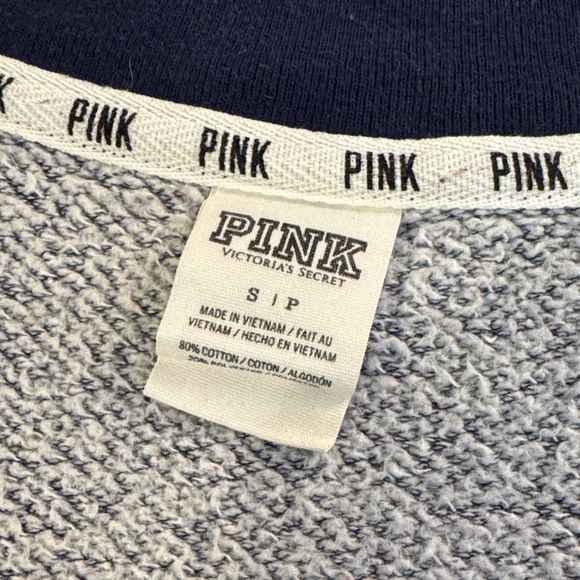 Pink Victoria's Secret Navy Blue V-Neck Sweatshirt - Picture 5 of 8